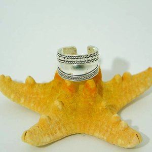 Handmade White Metal Adjustable Ring